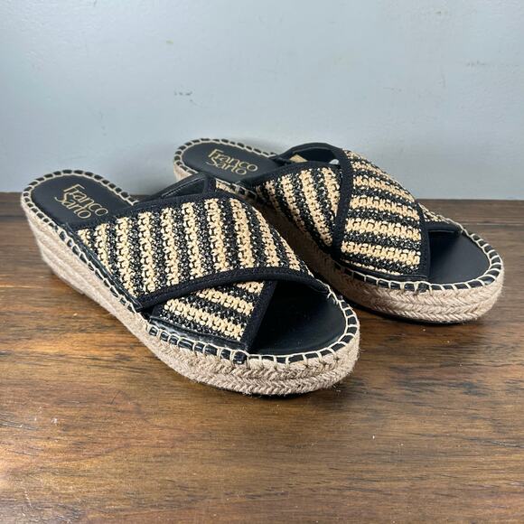 FRANCO SARTO Pacifica espadrille platform wedge‎ sandals slides woman’s size 8 - Picture 9 of 9